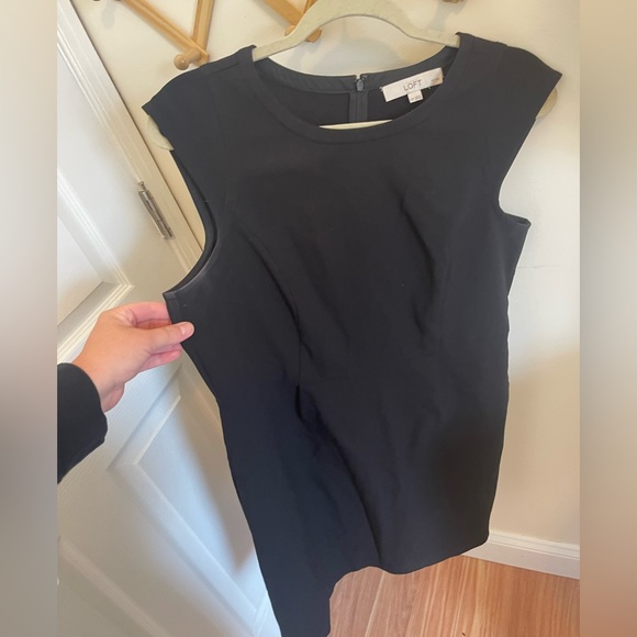 Black sheath work dress, size 12P from the LOFT. - Picture 3 of 4